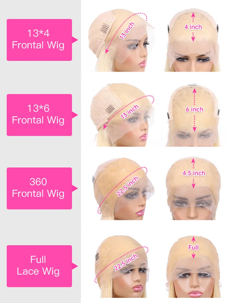 613 Blonde 360 Full Lace Wig – Straight Pre-Plucked HD 13x4 & 13x6