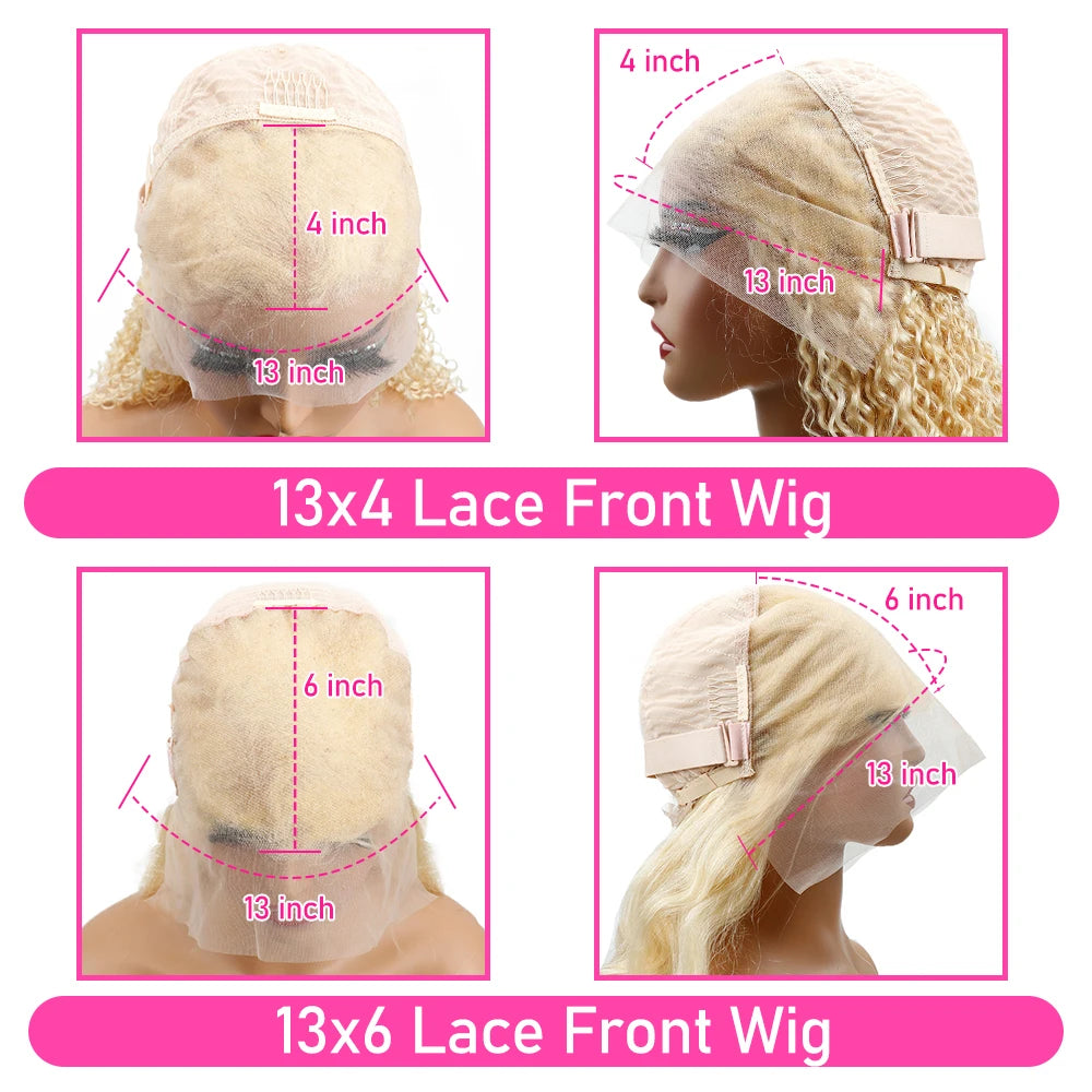 613 Honey Blonde Bone Straight 13x6 HD Lace Front Wig – 13x4 Colored, 30–36 Inch