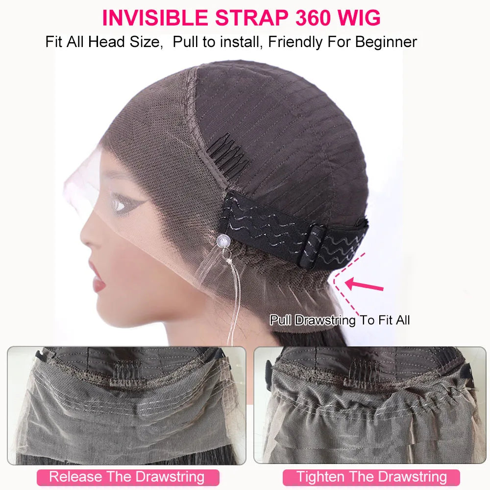 Chocolate Brown Invisible Strap 360 Full HD Lace Deep Wave Wig – Glueless 250% Density