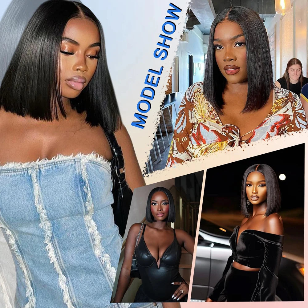 Straight Bob Wig – 13x4 HD Lace Frontal, Pre-Plucked 250% Density