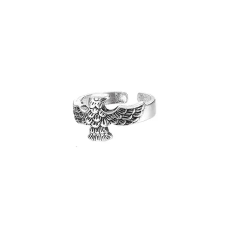 Retro Peacock Frog Ring Men Women Fashion Alloy Rings Animal Wings Hip Hop Rock Jewelry Gift Resizable Wholesale
