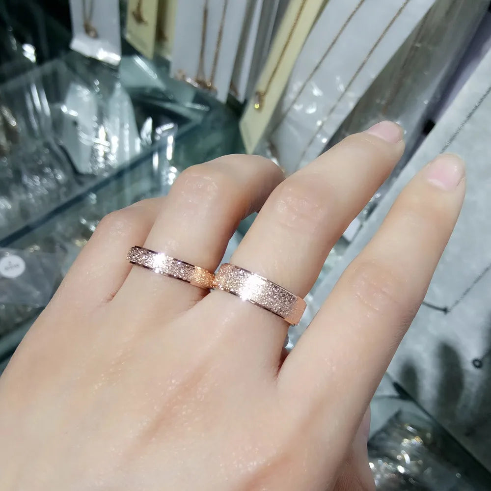 Le.Baiser 2-6mm Stainless Steel Frosted Couple Knuckle Rings Minimalist Rings For Women and Men JR2170