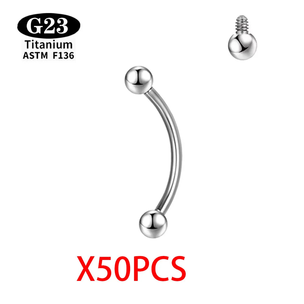 ASTM F136 Grade G23Titanium Wholesale Piercing Set lip Nose Stud Earring Eyebrow 16G Internally Threaded Septum Helix Cartilage