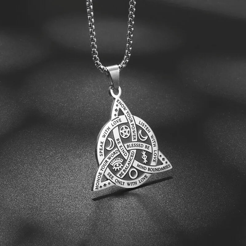 Stainless Steel 7 Archangel Seal Necklace Men's Solomon Kabbalah Seal Pendant Supernatural Protection Amulet Magical Jewelry