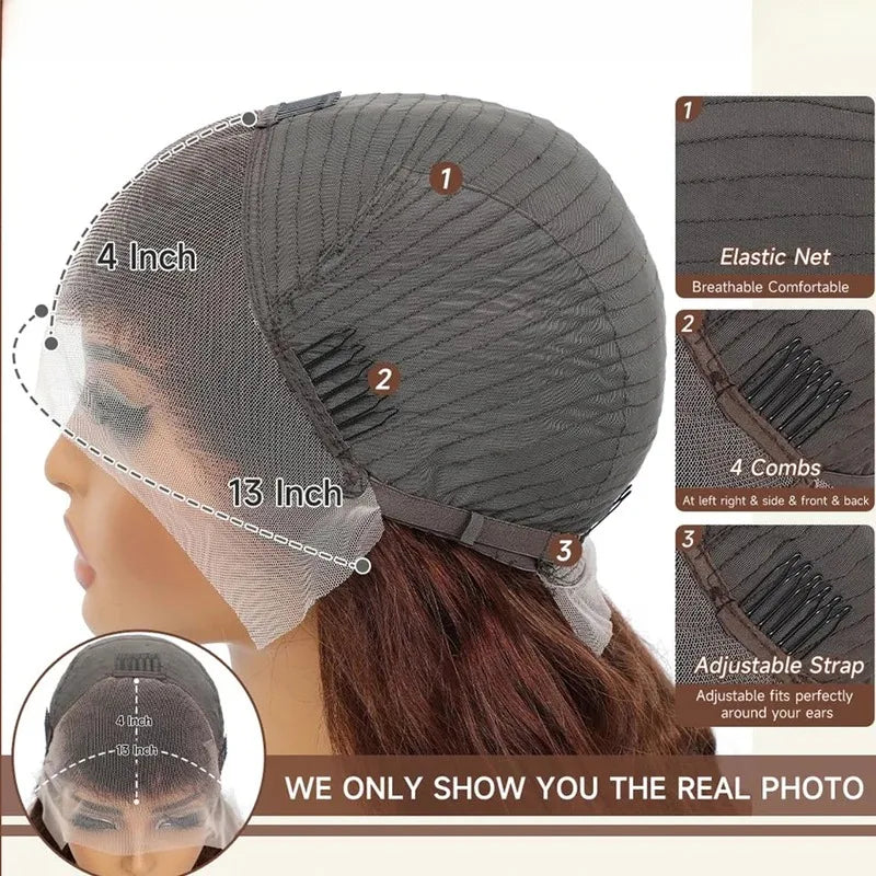 Chocolate Brown Body Wave Lace Front Wig – Pre-Plucked 13x4 Glueless HD