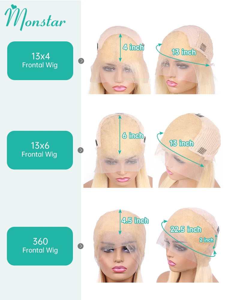 613 Honey Blonde Straight HD Lace Frontal Wig – 13x4, 13x6 & 360 Transparent Lace