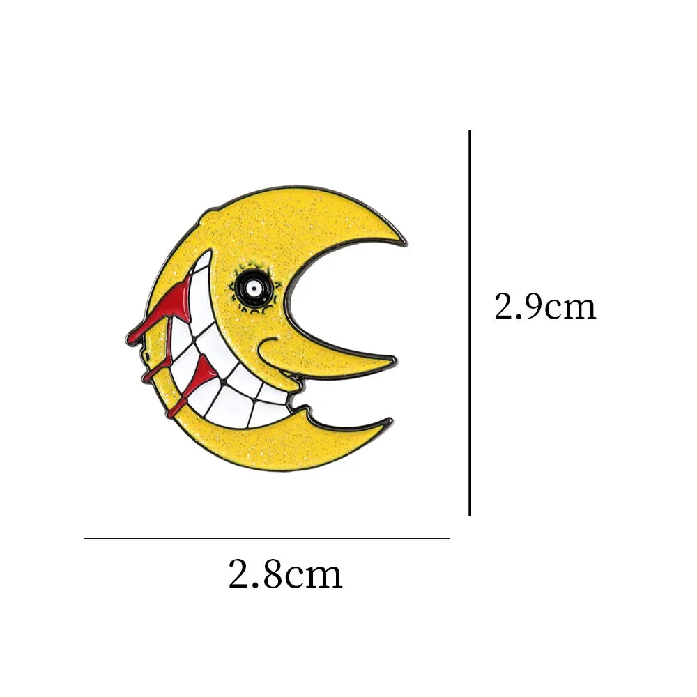 Soul Eater-Horror Moon Badge Maka Albarn Magic Manga Inspiration Enamel Pin Fans Gift Collection Backpack Decoration