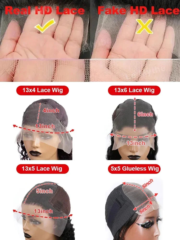 Natural Black Straight HD Lace Front Wig – 13x4, 13x6 & 5x5 Glueless, 250%