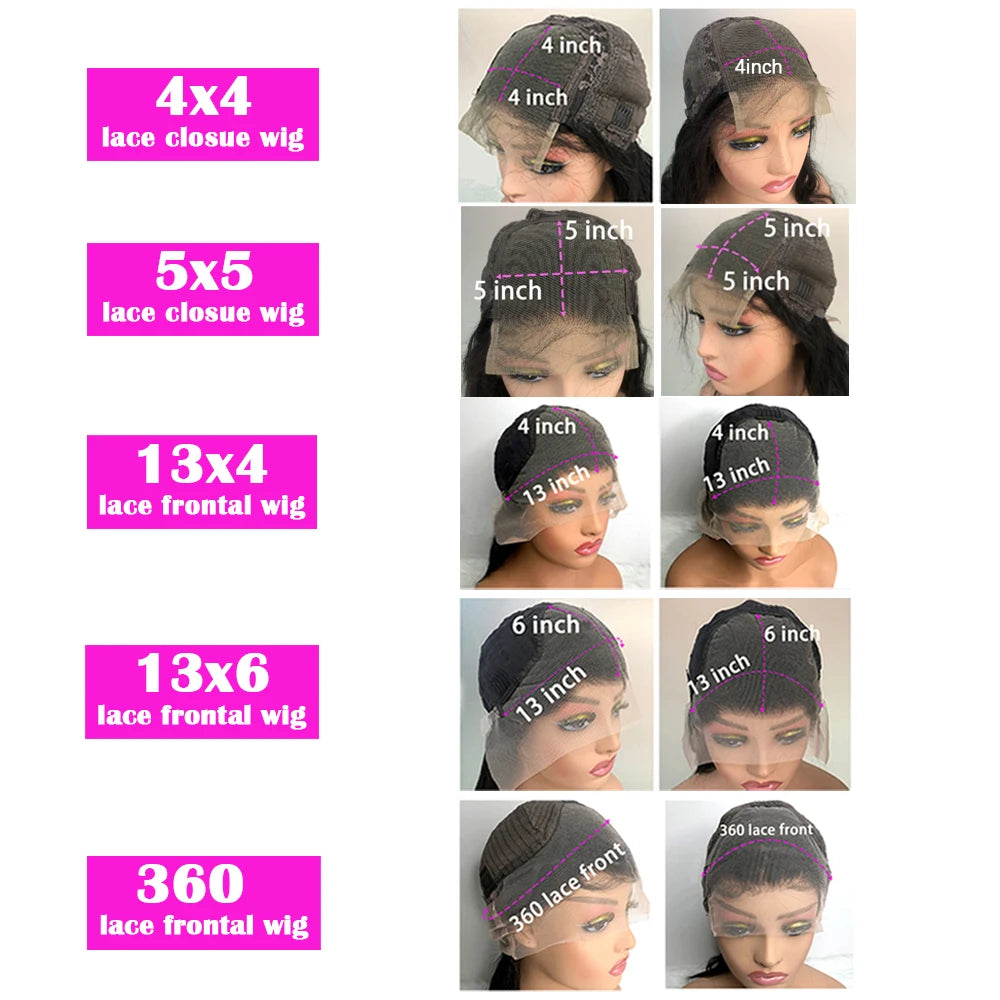 Bone Straight 13x6 HD Lace Frontal Wig – Pre-Plucked 200% Density, 30–40 Inch