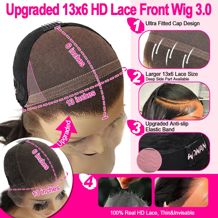 1B/27 Highlight Body Wave 13x6 HD Lace Frontal Wig – Melt-Skin 34 Inch Colored
