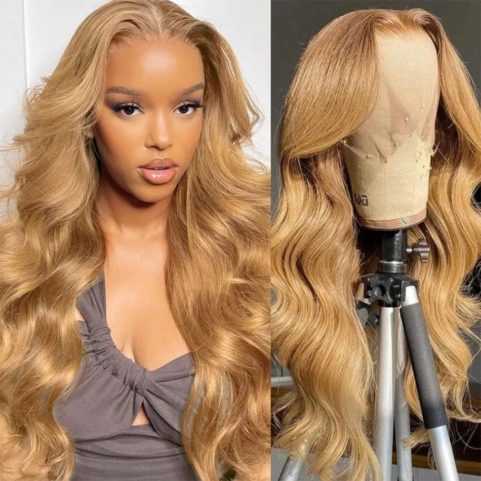 Honey Blonde #27 Straight 13x6 HD Lace Front Wig – Glueless 13x4, 250% Density