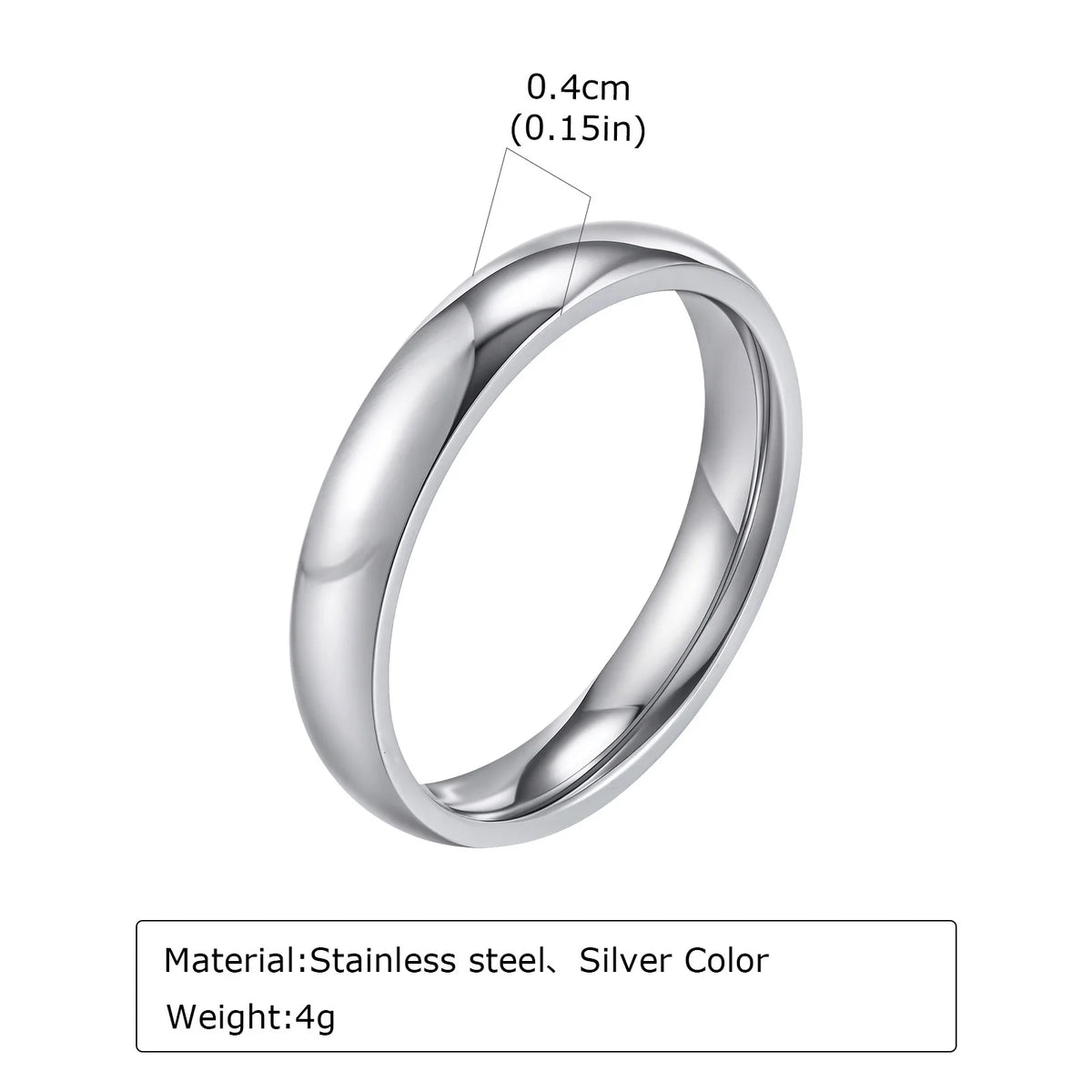 High Polished Stainless Steel Wedding Band Ring for Women Men 2/3/4/5/6mm Gold Plated Smooth Couple Rings Engagement Jewelry