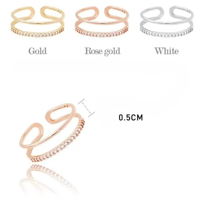 925 Sterling Silver bowknot zircon Open Rings For Women fashion Prevent Allergy Sterling-silver-jewelry
