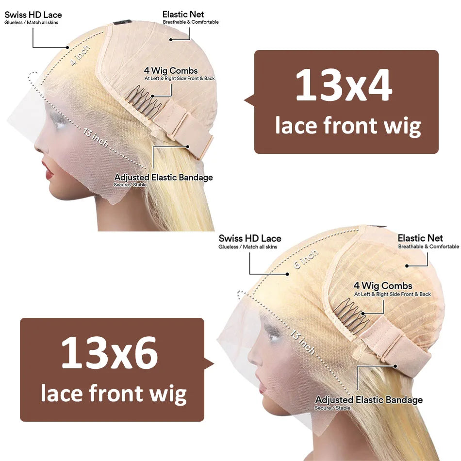 613 Blonde Water Deep Wave HD Lace Frontal Wig – Pre-Plucked 13x6 & 13x4, 30–38 Inch