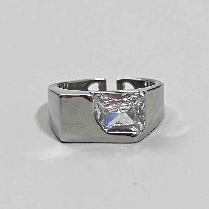 Punk Harajuku Y2K Shiny Star Cross Crystal Rings for Women Unisex Couple Engagement Ring Party Creative Jewelry