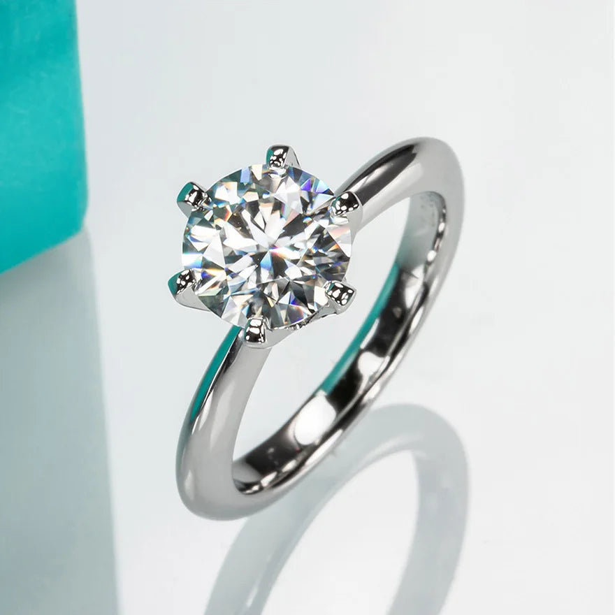 925 Sterling Silver Simple Engagement Wedding Rings for Women Fashion 1CT/2CT/ 3CT Cubic Zirconia Ring Bridal Jewelry Gift