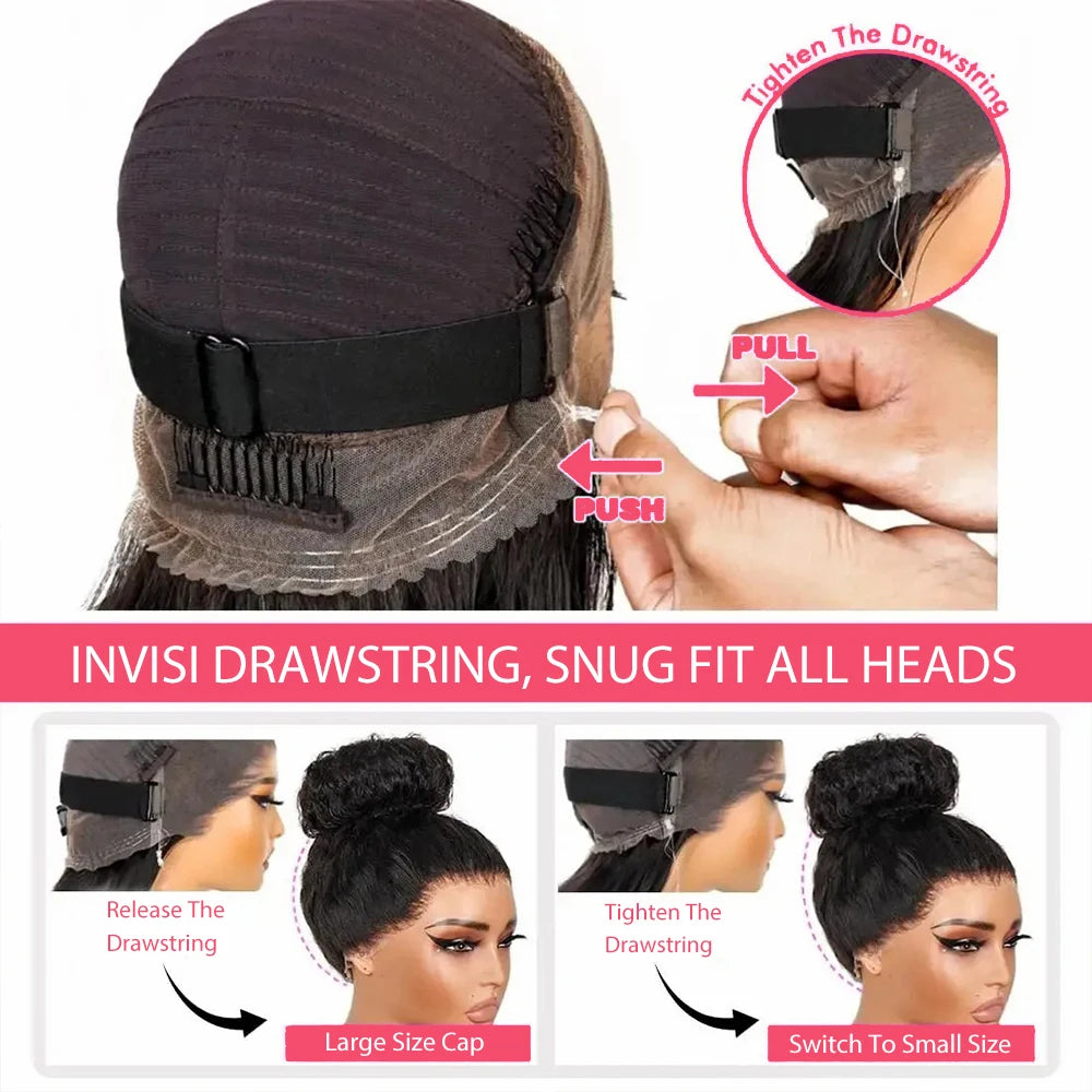 360 HD Full Lace Deep Wave Curly Wig – Invisible Strap Glueless, Pre-Plucked Water Wave