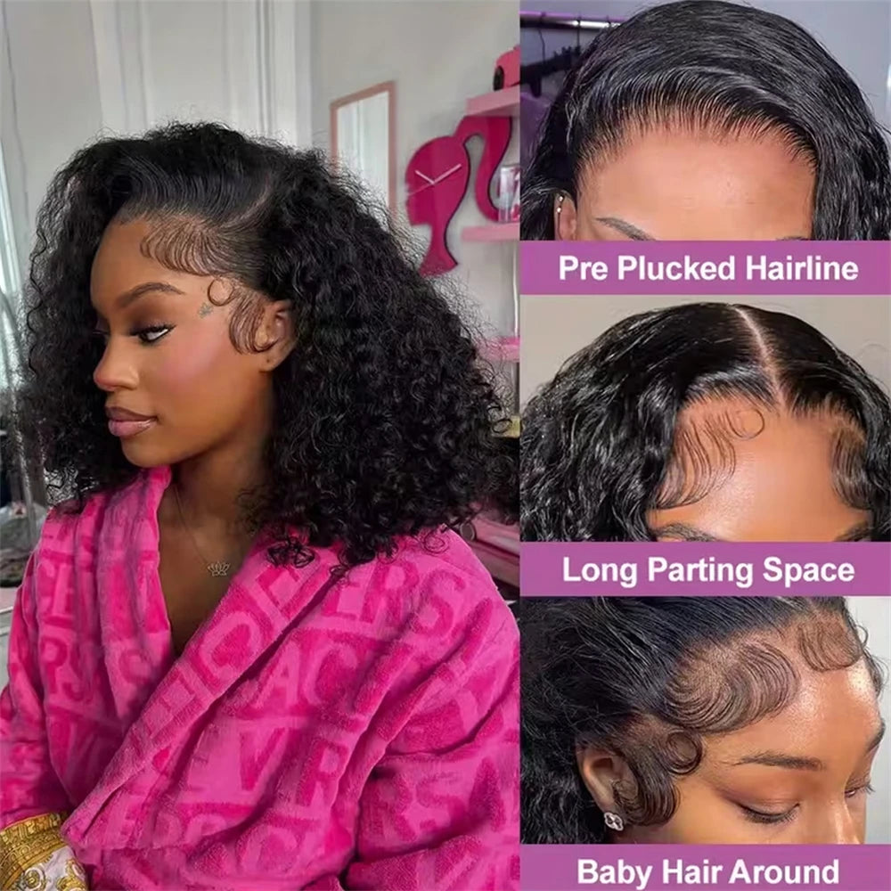 Curly Deep Wave Bob Wig – 4x4 & 5x5 HD Lace Glueless, Pre-Plucked Ready-to-Wear