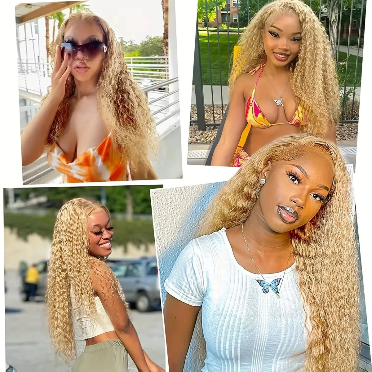 Honey Blonde #27 Loose Curly Deep Wave 13x6 HD Lace Front Wig – 13x4 Colored, 30–36 Inch