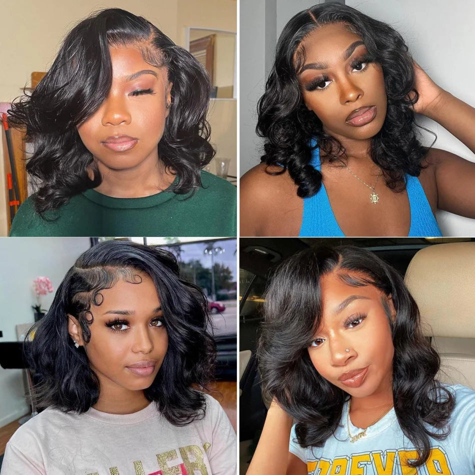 Wear-and-Go Glueless Body Wave Bob Wig – Pre-Cut 4x4 HD Lace Closure
