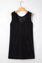 YSONA Corduroy Patch Pocket Sleeveless Mini Dress — fabric detail | Women's Dress | Shop YSONA