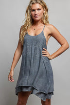 YSONA POL Embroidered Adjustable Strap Mini Dress — detail view | Women's Dress | Shop YSONA