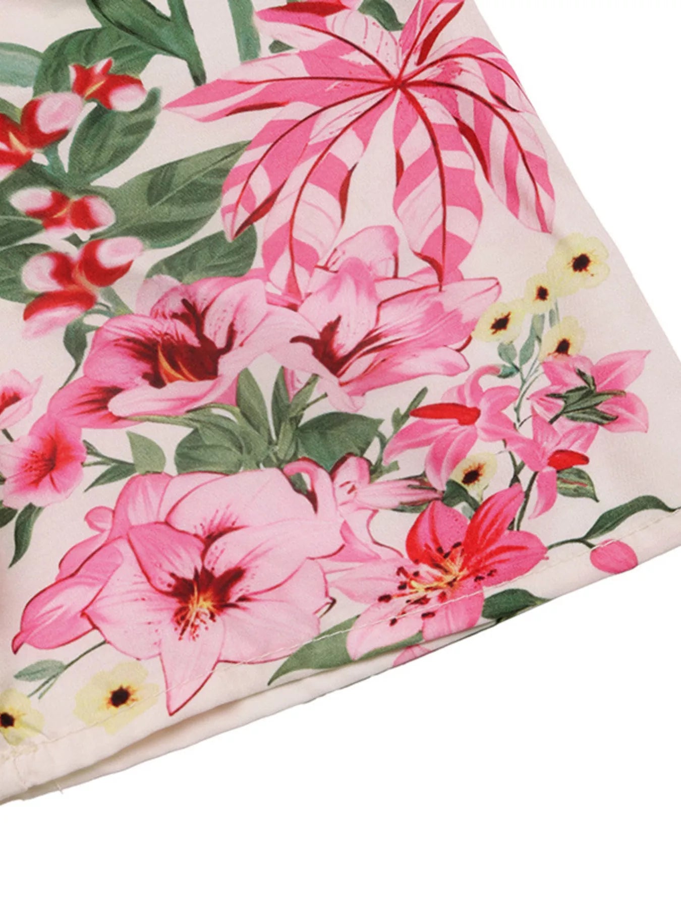 YSONA Floral Print V-Neck Midi Dress — close-up view | Women's Dress | Shop YSONA