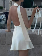 YSONA Halter Neck Mini Dress — back view | Women's Dress | Shop YSONA