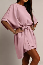 YSONA Tie Waist Batwing Sleeve Dress — back view | Women's Dress | Shop YSONA