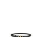 Ferragamo Black Calf Leather Bos Taurus Thin Belt