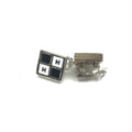 Chanel Coco Mark Earrings Black/White/Silver