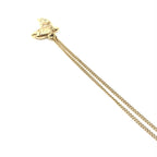 Christian Dior Dolphin Motif Rhinestone Gold Plated Necklace