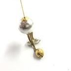 Salvatore Ferragamo Pin Brooch, Pearl Style, Box