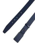 Dolce & Gabbana Blue Leather Logo Metal Buckle Men Belt