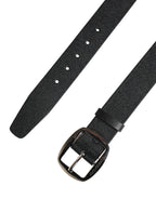 Dolce & Gabbana Black Calf Leather Silver Metal Buckle Belt