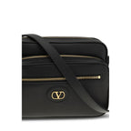 Valentino Garavani Black Calf Leather Bos Taurus Shoulder Bag