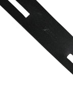 Dolce & Gabbana Black Double Strap Leather Silver Buckle Belt