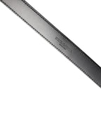 Dolce & Gabbana Men Black Marble Leather DG Logo Buckle Belt
