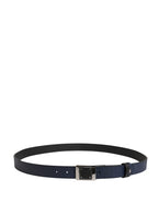 Dolce & Gabbana Men Blue Calfskin Leather Square Buckle Belt