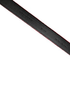 Dolce & Gabbana Men Burgundy Velvet Cotton Metal Buckle Belt