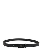 Dolce & Gabbana Men Black Calfskin Leather Square Buckle Belt