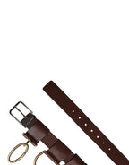 Dolce & Gabbana Men Brown Classic Leather Metal Buckle Belt