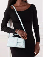 Jacquemus Pale blue Leather Le Grand Bambino Handbag