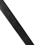 Dolce & Gabbana Men Black Exotic Leather Metal Buckle Belt