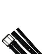Dolce & Gabbana Men Black Exotic Leather Double Strap Belt