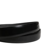 Dolce & Gabbana Men Black Leather Classic Metal Buckle Belt