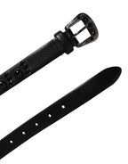 Dolce & Gabbana Men Black Calf Embellished Metal Buckle Belt