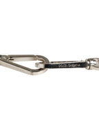 Dolce & Gabbana Black Leather Silver Chain Bag Accessory Shoulder Strap
