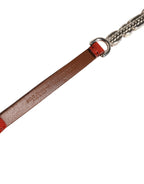 Dolce & Gabbana Red Velvet Crystals Chain Embellished Belt