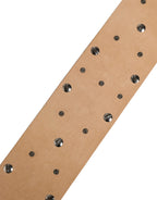 Dolce & Gabbana Silver Leather Crystal Metal Buckle Belt